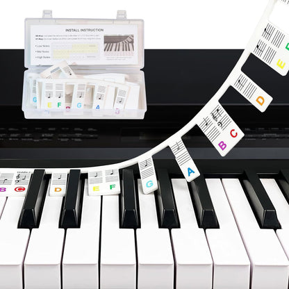 Color-Coded Piano Key Label Strip