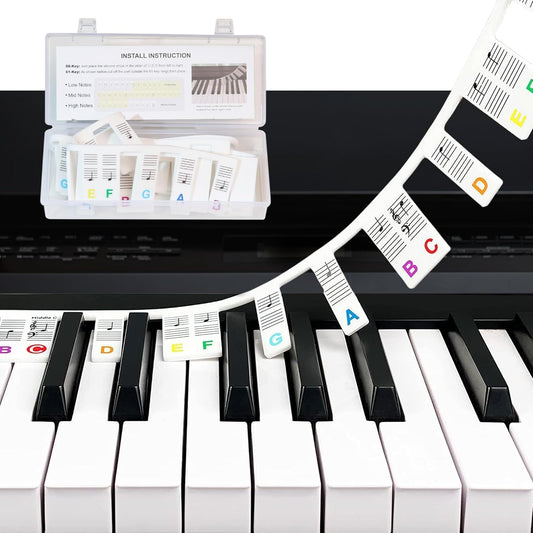 Color-Coded Piano Key Label Strip