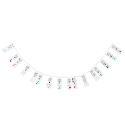 Color-Coded Piano Key Label Strip