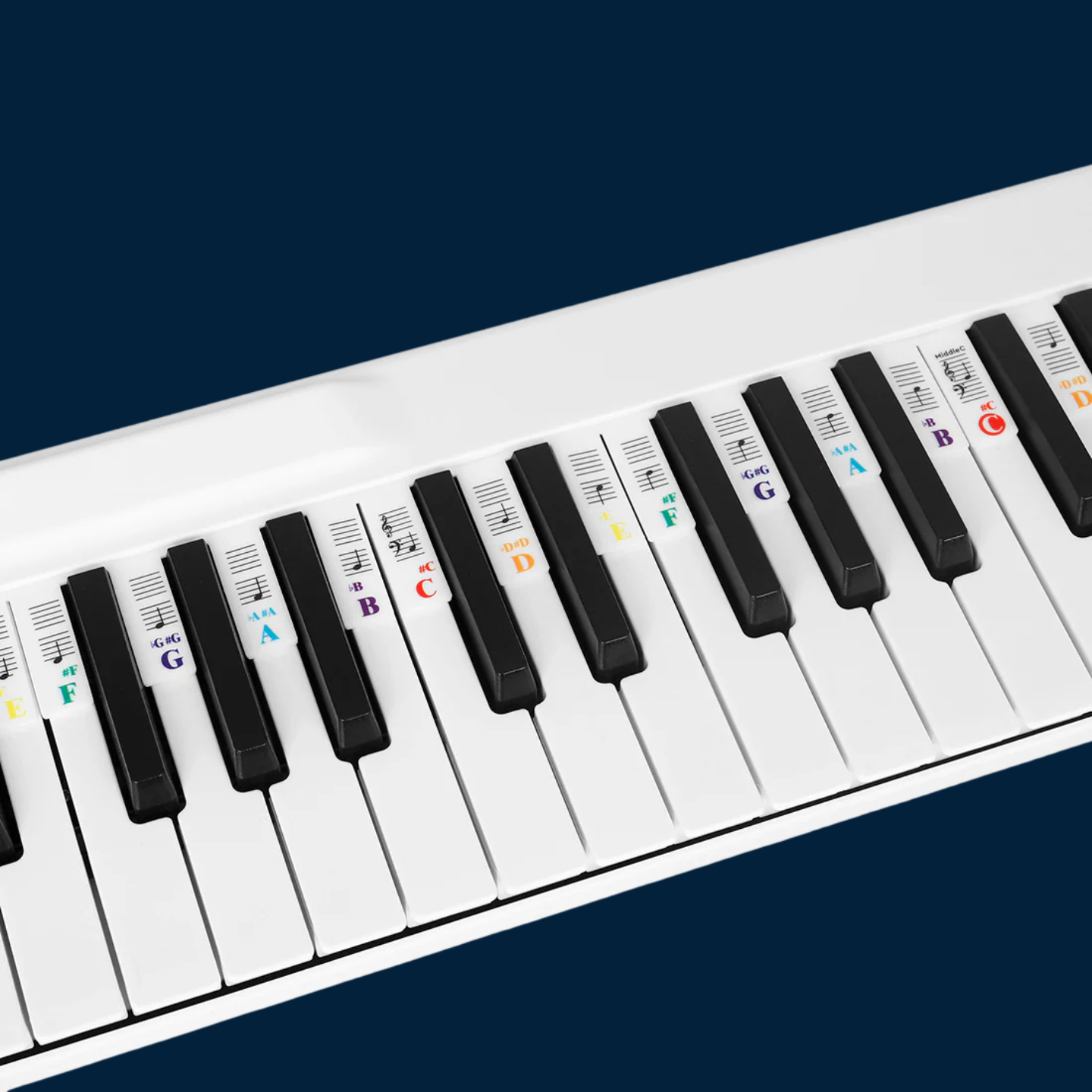 Color-Coded Piano Key Label Strip
