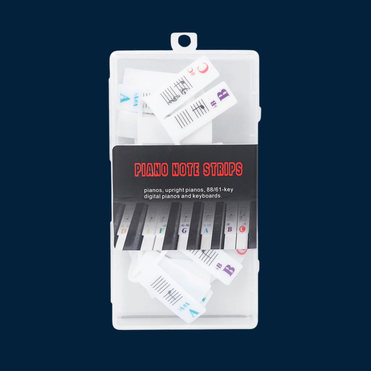 Color-Coded Piano Key Label Strip