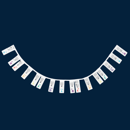 Color-Coded Piano Key Label Strip